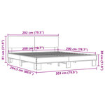 vidaXL Cadre de lit sonoma gris 200x200 cm bois d'ingénierie et métal