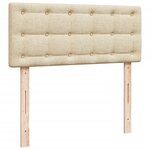 vidaXL Sommier à lattes de lit avec matelas Crème 120x200 cm Tissu