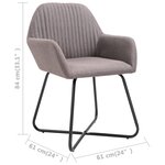 vidaXL Chaises à manger lot de 4 taupe tissu
