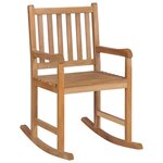 vidaXL Chaise à bascule avec coussin bleu Bois de teck solide
