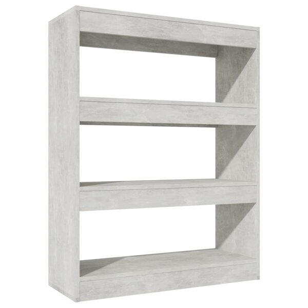 vidaXL Bibliothèque/Cloison Gris béton 80x30x103 cm Bois d'ingénierie