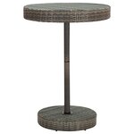 vidaXL Ensemble de bar de jardin 5 Pièces avec coussins gris poly rotin
