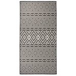 vidaXL Tapis à tissage plat d'extérieur 100x200 cm Rayures noires