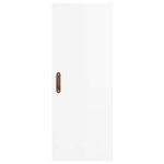 vidaXL Buffet haut Blanc brillant 34 5x34x180 cm Bois d'ingénierie