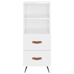 vidaXL Buffet haut Blanc brillant 34 5x34x180 cm Bois d'ingénierie