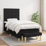 vidaXL Sommier à lattes de lit avec matelas Noir 90x190 cm Tissu