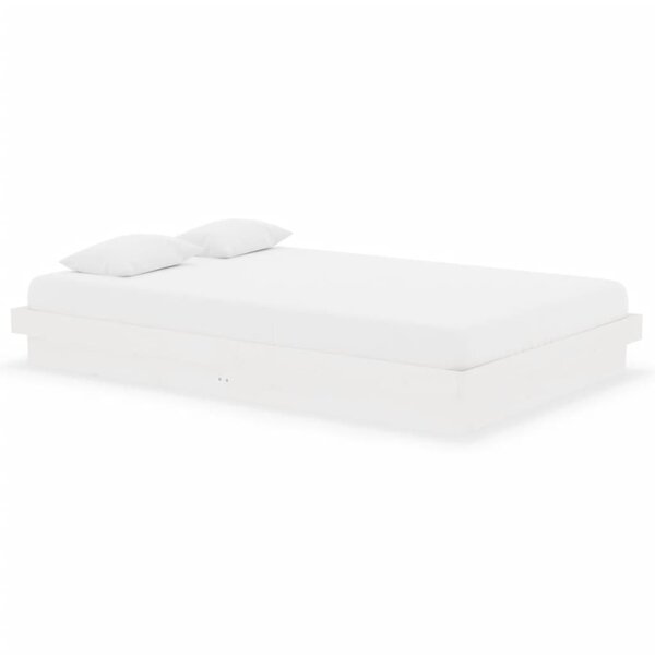 vidaXL Cadre de lit Blanc Bois massif 120x190 cm Petit double