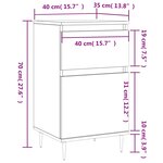vidaXL Buffets 2 Pièces blanc brillant 40x35x70 cm bois d'ingénierie