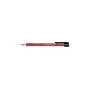 Stylo-bille lamda rétractable écriture 0.7mm pointe métal corps caoutchouc encre rouge Q-CONNECT