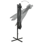 vidaXL Parasol déporté avec mât et lumières LED Anthracite 250 cm