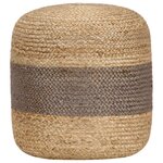 vidaXL Pouf fait à la main Gris 40 x 45 cm Jute