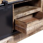 vidaXL Meuble TV avec 2 portes coulissantes Bois de manguier massif