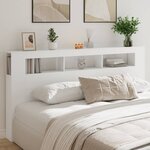 vidaXL Tête de lit à LED blanc 200x18 5x103 5 cm bois d'ingénierie