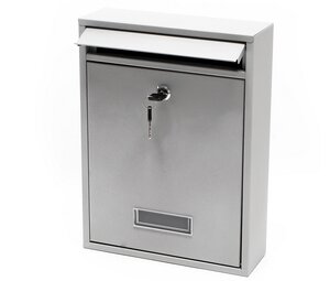 Boite aux lettres murale Courrier argenté 21 5x9x32cm