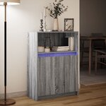 vidaXL Buffet avec LED sonoma gris 72x34x100 cm bois d'ingénierie