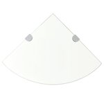 vidaXL Étagères d'angle 2 Pièces et supports Verre Transparent 25x25 cm