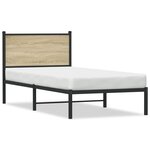 vidaXL Cadre de lit en métal sans matelas chêne sonoma 90x200 cm