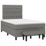 vidaXL Sommier à lattes de lit avec matelas gris foncé 120x190cm tissu