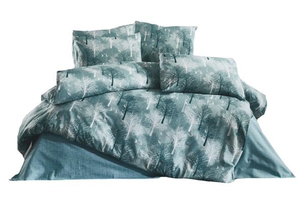 Parure de lit verte TREE 140 x 200 cm