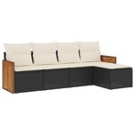 vidaXL Salon de jardin 5 Pièces avec coussins noir résine tressée