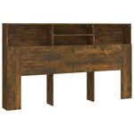 vidaXL Armoire de tête de lit Chêne fumé 180x19x103 5 cm