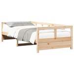 vidaXL Lit de jour naturel 90x190 cm bois de pin massif