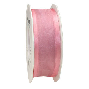 Organza marseille 25-m-rouleau 40 mm laitonné rose