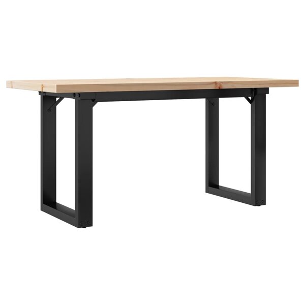vidaXL Table basse cadre en O 100x50x45 5 cm bois de pin massif fonte