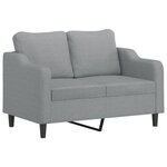 vidaXL Canapé 2 places avec oreillers gris clair 120 cm tissu