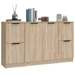 vidaXL Buffets 3 Pièces Chêne sonoma Bois d'ingénierie