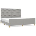 vidaXL Cadre de lit avec tête de lit Gris clair 180x200 cm