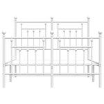 vidaXL Cadre de lit métal avec tête de lit/pied de lit blanc 120x190cm