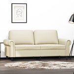 vidaXL Canapé à 2 places Crème 140 cm Similicuir