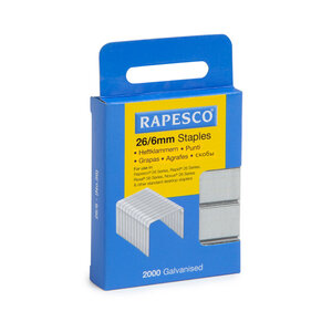 Boite de 2000 Agrafes Galvanisées 26/6mm RAPESCO