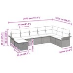 vidaXL Ensemble de Canapé de Jardin 8 Pièces avec Coussins Beige Rotin Synthétique