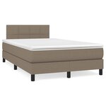 vidaXL Sommier à lattes de lit matelas et LED taupe 120x190 cm tissu
