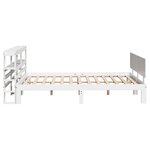 vidaXL Cadre de lit avec tête de lit blanc 135x190 cm bois pin massif