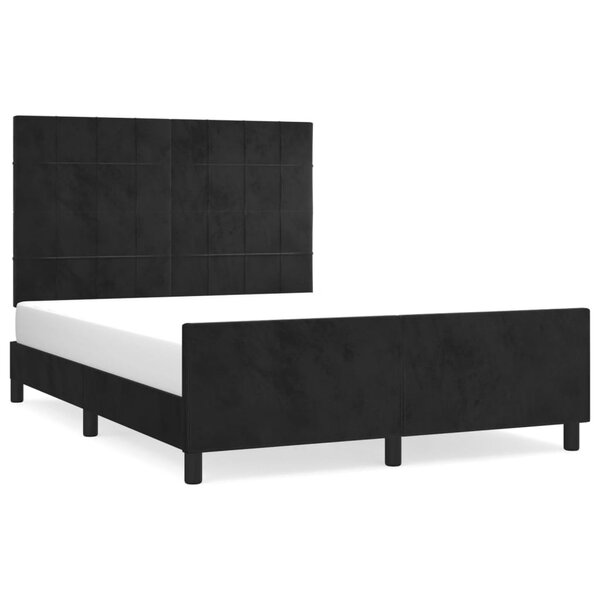 vidaXL Cadre de lit avec tête de lit Noir 140x200 cm Velours