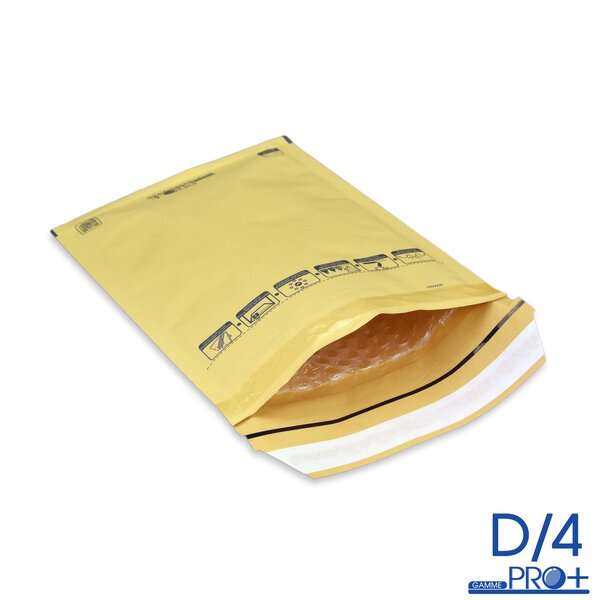 Lot de 100 enveloppes à bulles pro+ marron d/4 format 170x265 mm