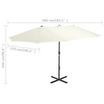 vidaXL Parasol d'extérieur et poteau en aluminium 460x270 cm sable