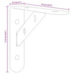 vidaXL Supports d'étagères 4 Pièces 15x2 5x11 5 cm noir acier inoxydable