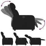 vidaXL Fauteuil inclinable électrique Noir Tissu