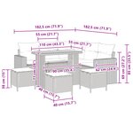 Ensemble de Canapé de Jardin 9 pièces avec Coussins Beige Poly Rotin Acacia vidaXL