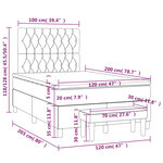 vidaXL Sommier à lattes de lit avec matelas Noir 120x200 cm Tissu