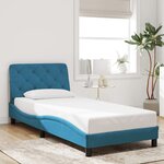 vidaXL Cadre de lit avec lumières LED bleu 80x200 cm velours