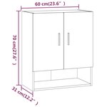 vidaXL Armoire murale Gris béton 60x31x70 cm Bois d'ingénierie