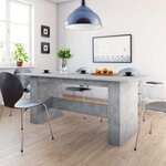 vidaXL Table à manger Gris béton 180x90x76 cm Bois d’ingénierie