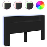 vidaXL Armoire tête de lit avec LED noir 180x16 5x103 5 cm