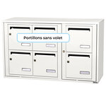 Bloc collectif leabox.com  3x2  grade 3  simple face  Intérieur  fixation murale  Blanc pur RAL 9010 finition brillante