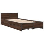 vidaXL Cadre de lit et tiroirs chêne marron 100x200 cm bois ingénierie